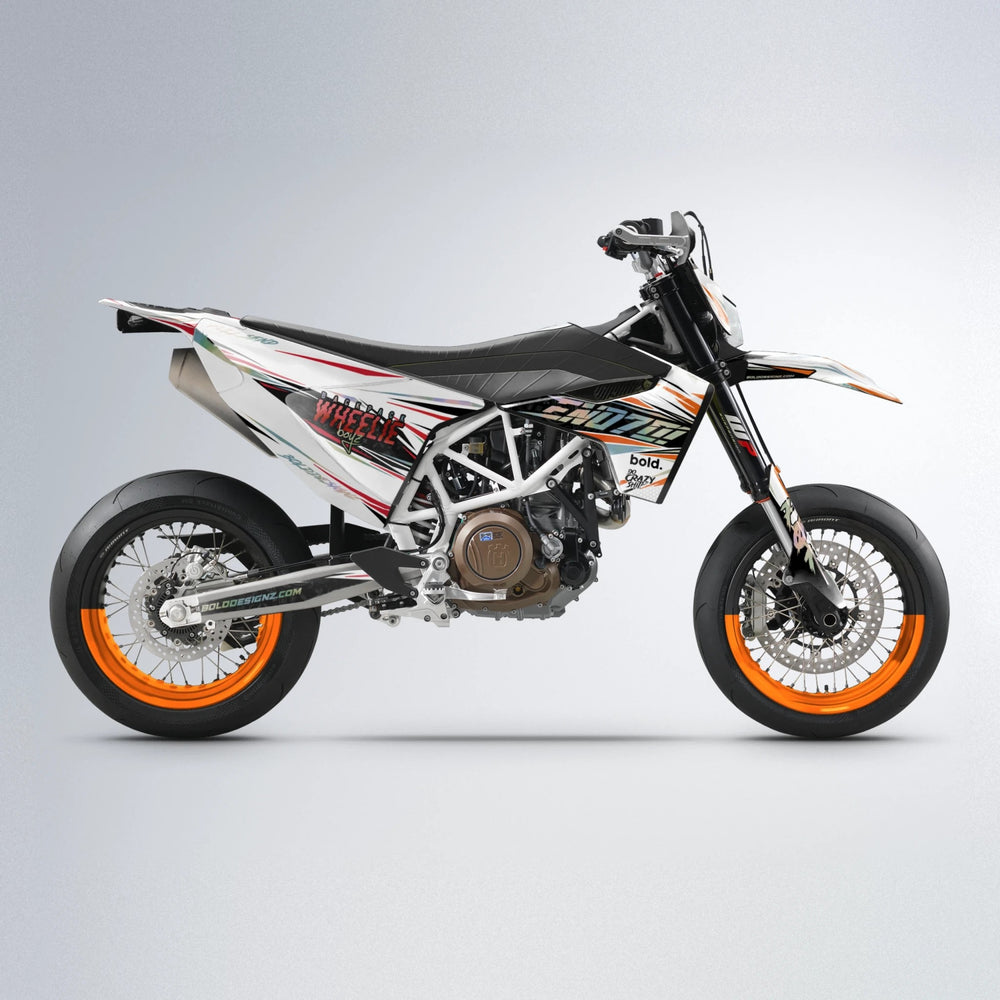 DEEPE Husqvarna 701 supermoto graphics kit in Red & Orange