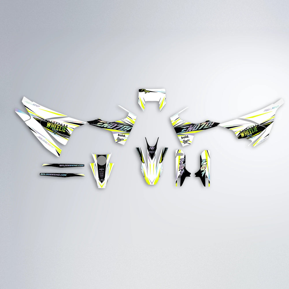 DEEPE Husqvarna 701 graphics kit parts layout in Yellow