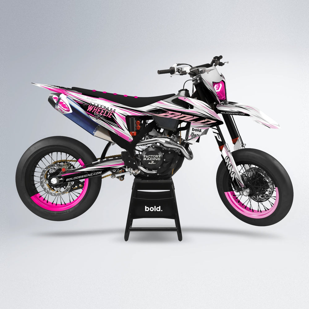 DEEPE supermoto graphics kit in Flamingo