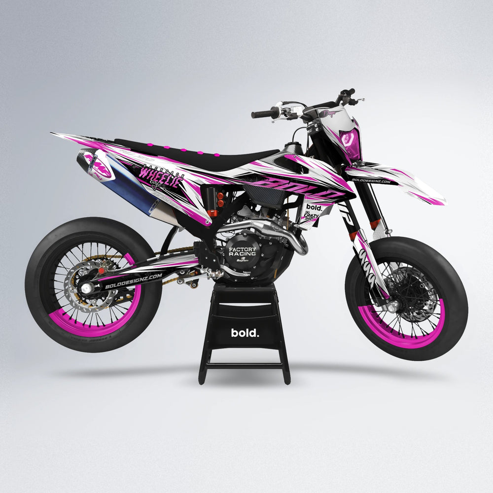 DEEPE supermoto graphics kit in Pink