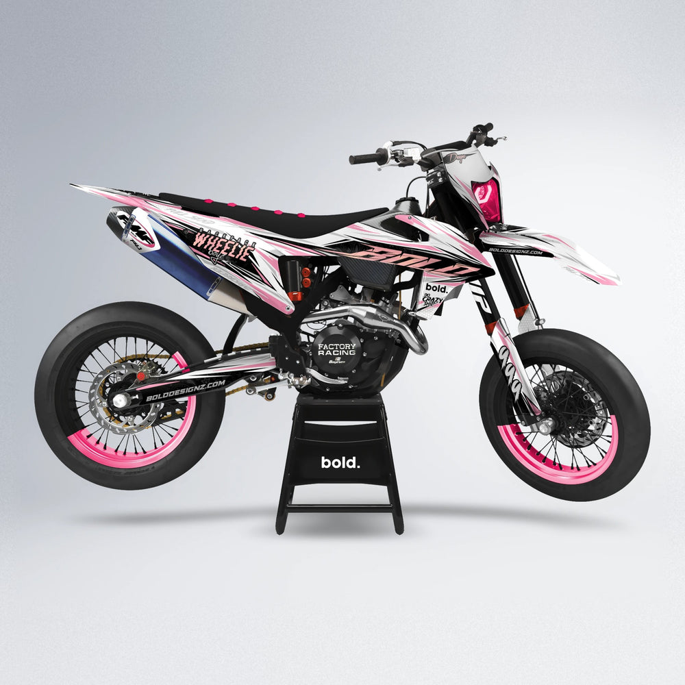 DEEPE supermoto graphics kit in Sakura Pink