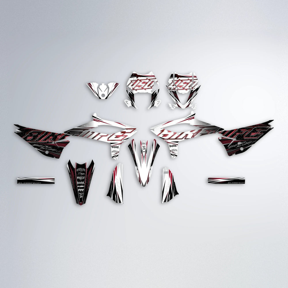 DEEPE V2 Beta graphics kit parts layout in Black & Red