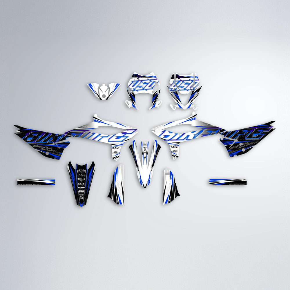 DEEPE V2 Beta graphics kit parts layout in Blue