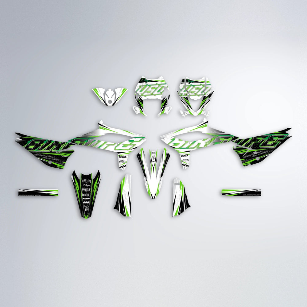 DEEPE V2 Beta graphics kit parts layout in Green
