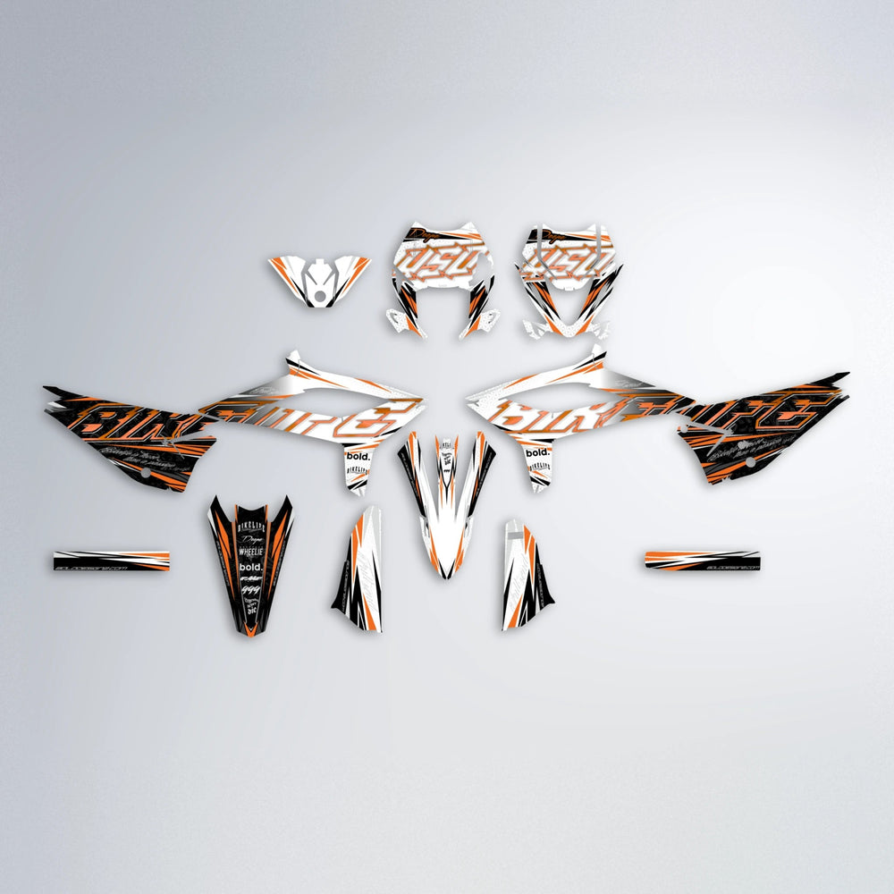 DEEPE V2 Beta graphics kit parts layout in Orange