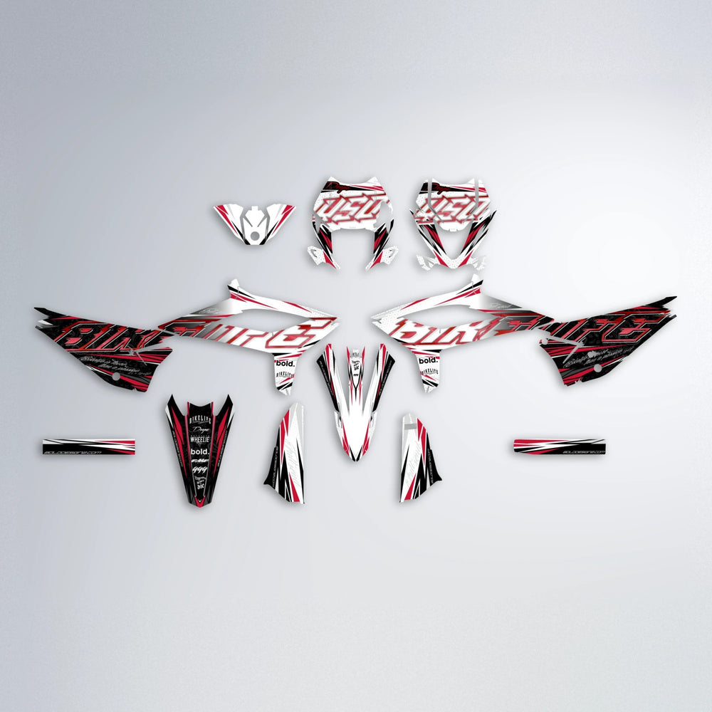 DEEPE V2 Beta graphics kit parts layout in Red