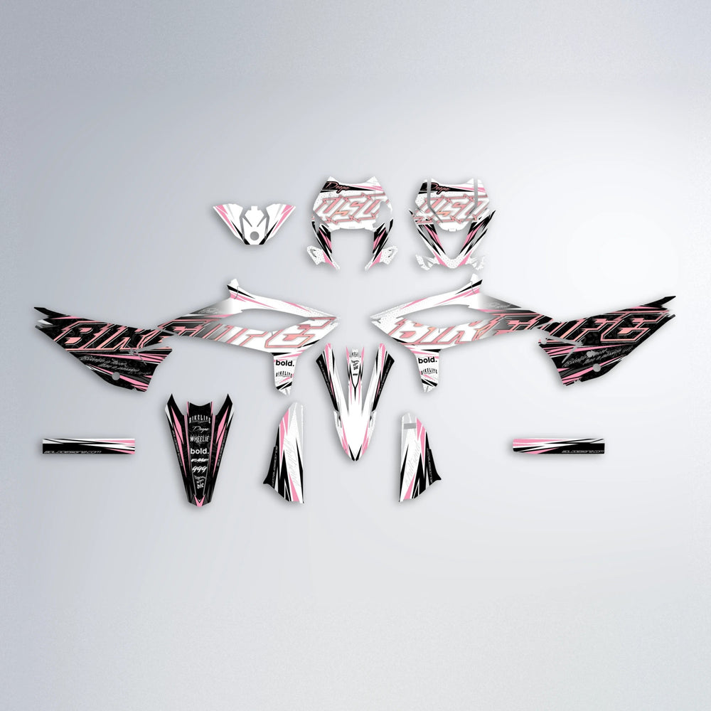 DEEPE V2 Beta graphics kit parts layout in Sakura Pink