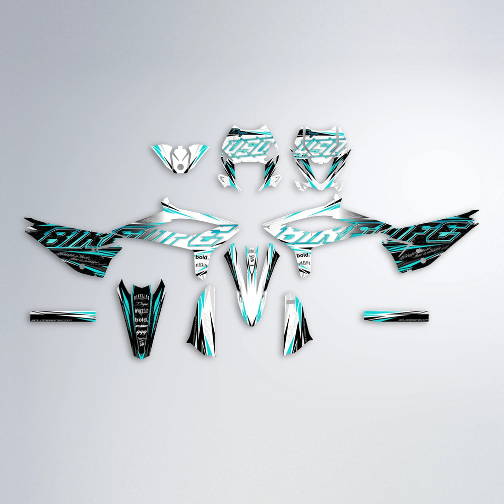 DEEPE V2 Beta graphics kit parts layout in Teal