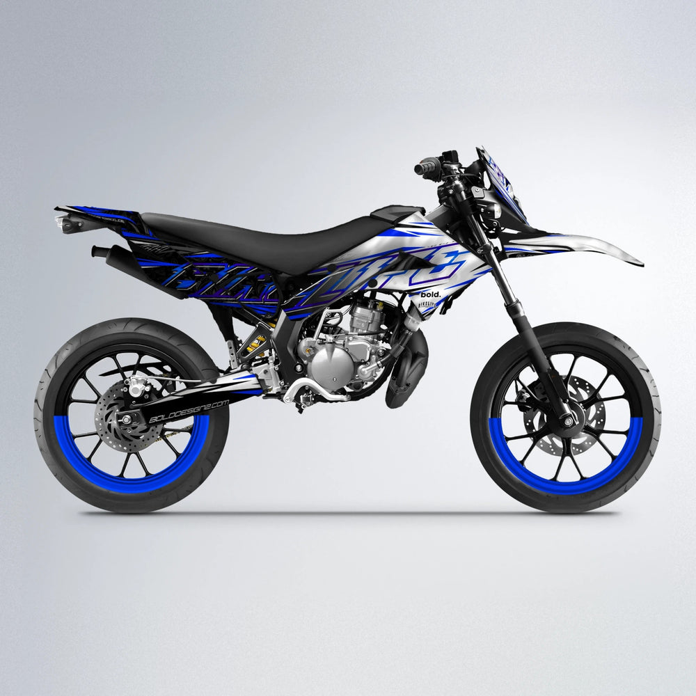 DEEPE V2 Derbi Senda supermoto graphics kit in Blue
