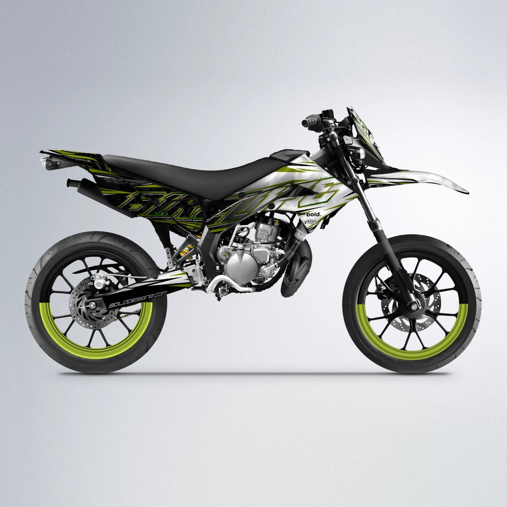 DEEPE V2 Derbi Senda supermoto graphics kit in Olive