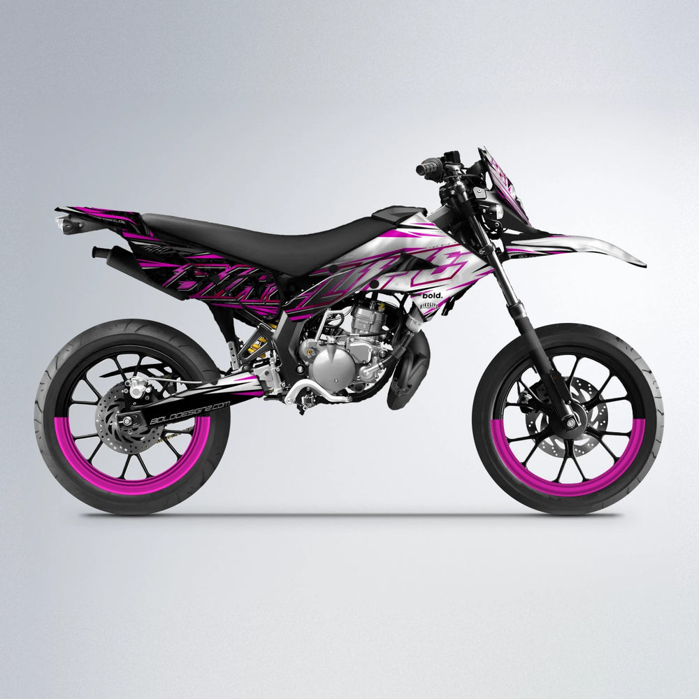 DEEPE V2 Derbi Senda supermoto graphics kit in Pink