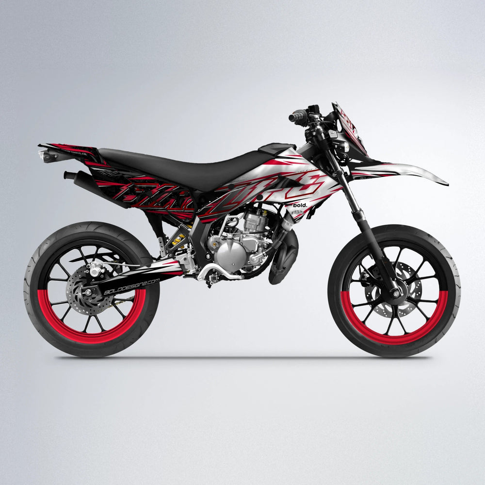 DEEPE V2 Derbi Senda supermoto graphics kit in Red