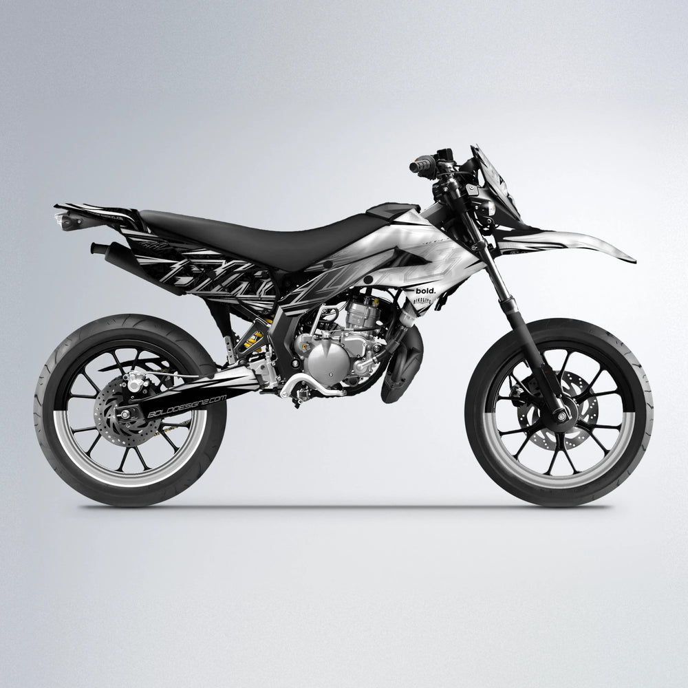 DEEPE V2 Derbi Senda supermoto graphics kit in White