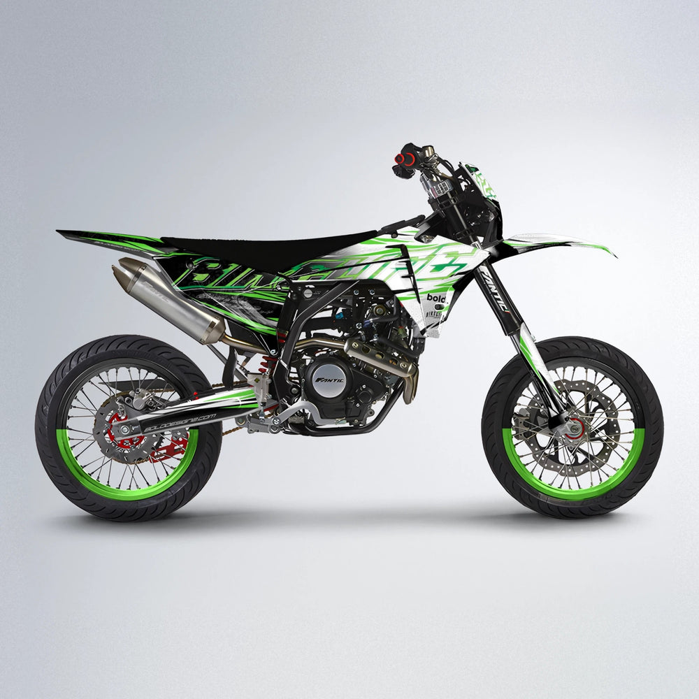 DEEPE V2 Fantic supermoto graphics kit in Green