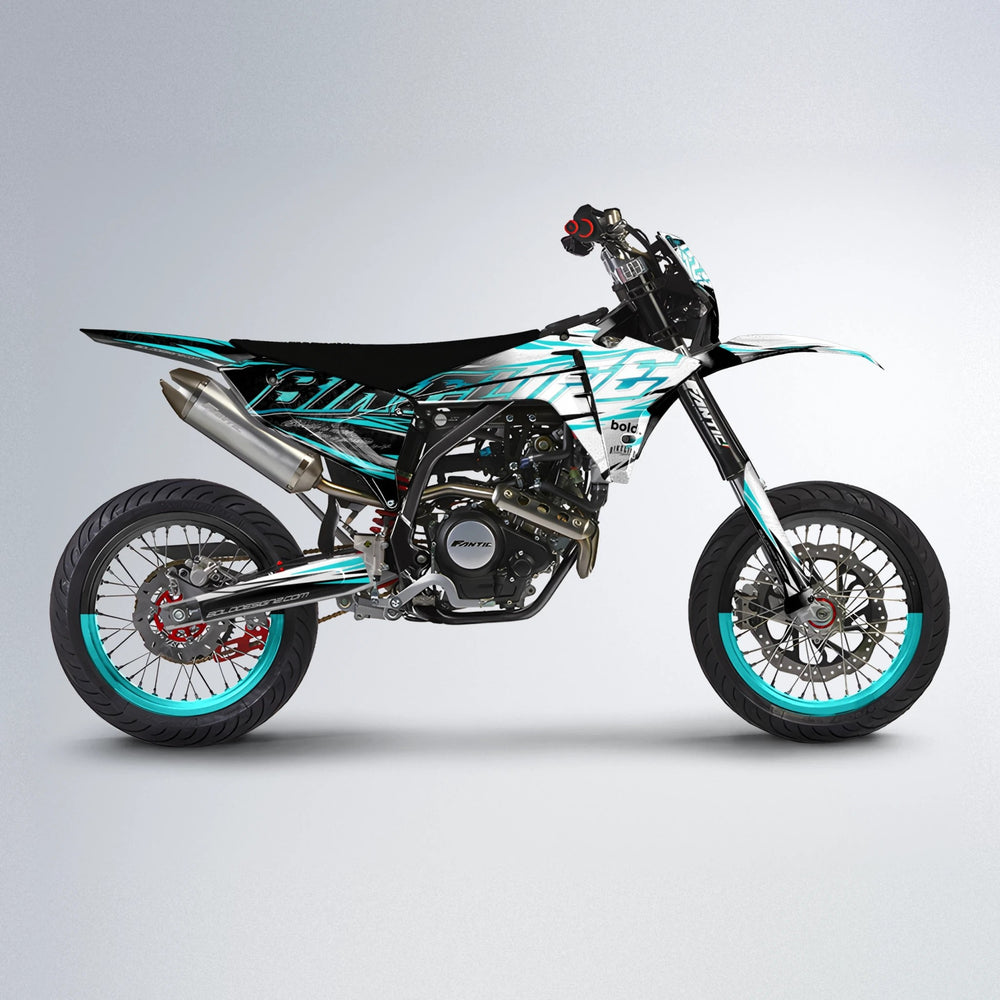 DEEPE V2 Fantic supermoto graphics kit in Teal