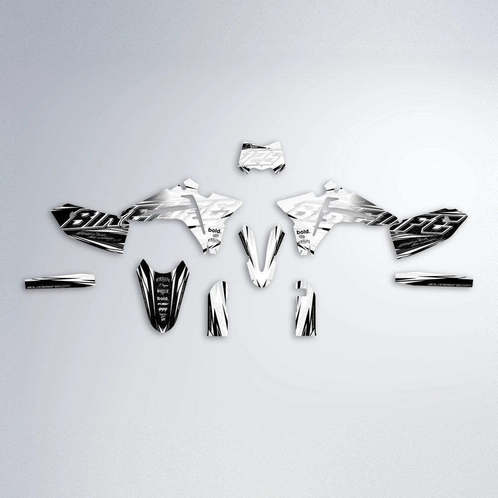 DEEPE V2 Fantic graphics kit parts layout in White