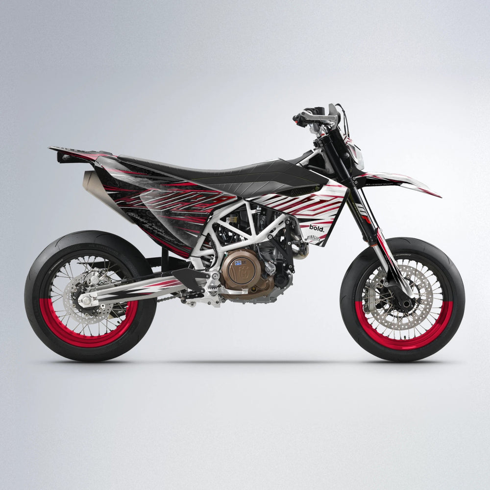 DEEPE V2 Husqvarna 701 supermoto graphics kit in Black & Red