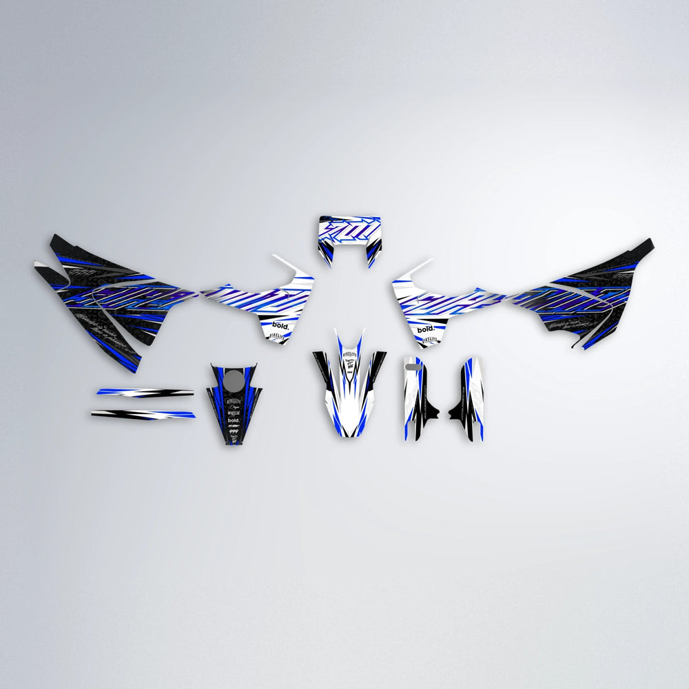 DEEPE V2 Husqvarna 701 graphics kit parts layout in Blue