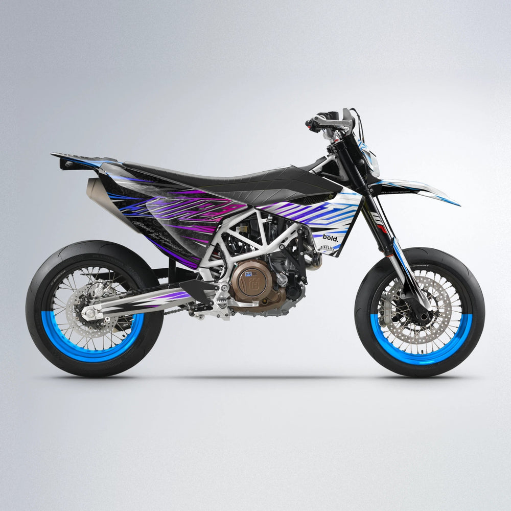 DEEPE V2 Husqvarna 701 supermoto graphics kit in Blue Purple Fade