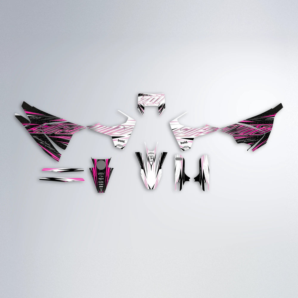 DEEPE V2 Husqvarna 701 graphics kit parts layout in Flamingo