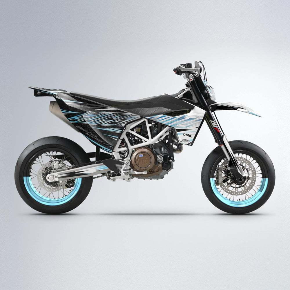 DEEPE V2 Husqvarna 701 supermoto graphics kit in Light Blue & White