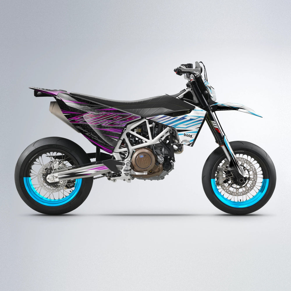 DEEPE V2 Husqvarna 701 supermoto graphics kit in Pink & Light Blue