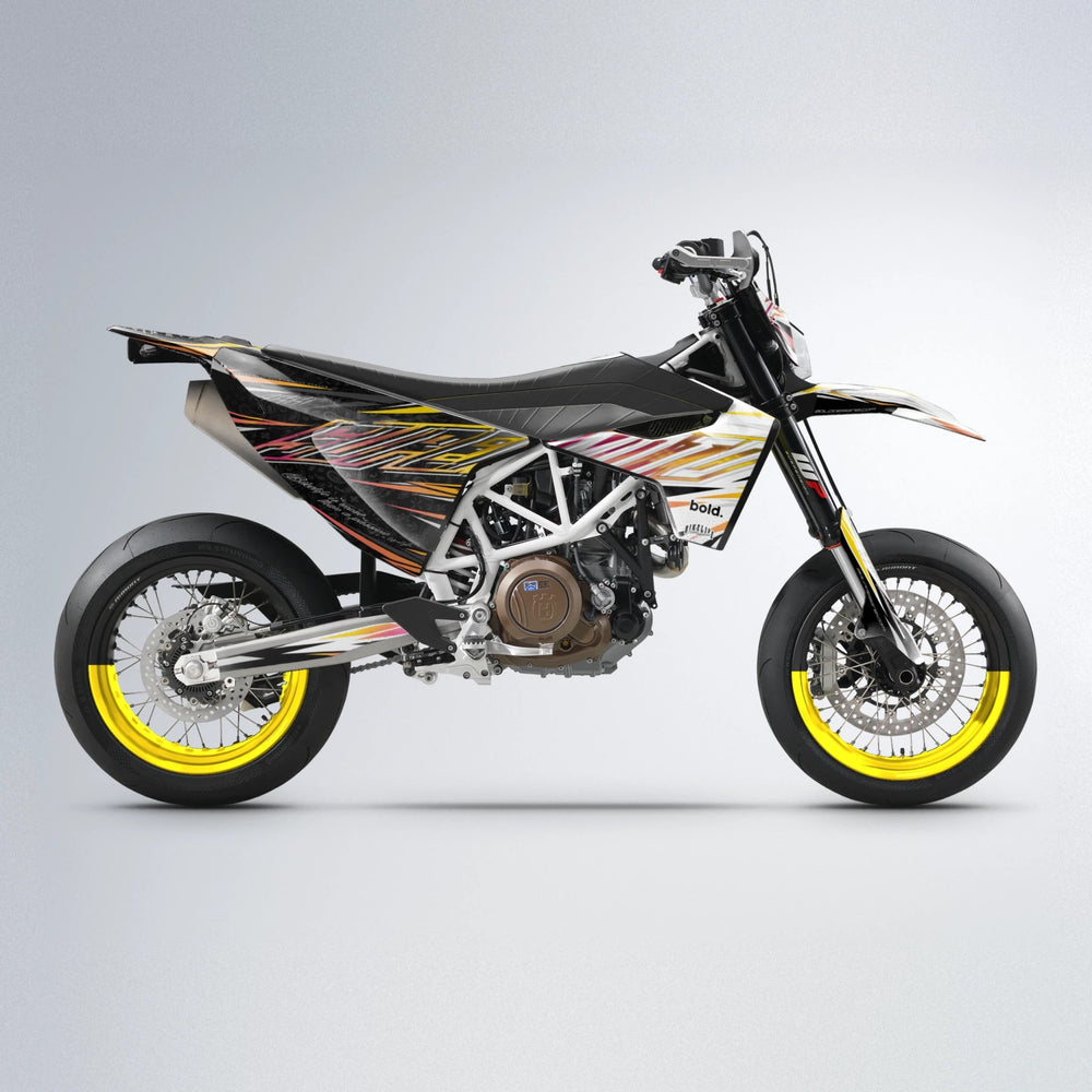 DEEPE V2 Husqvarna 701 supermoto graphics kit in Pink & Yellow