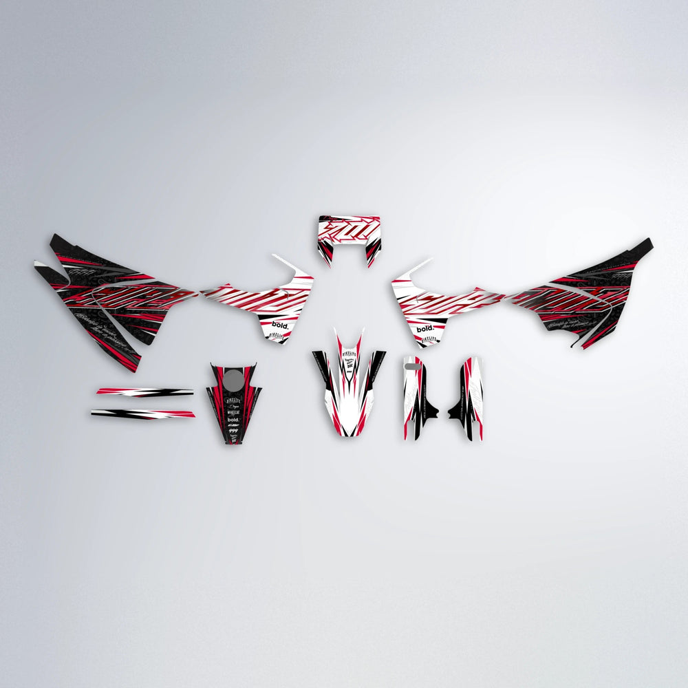 DEEPE V2 Husqvarna 701 graphics kit parts layout in Red