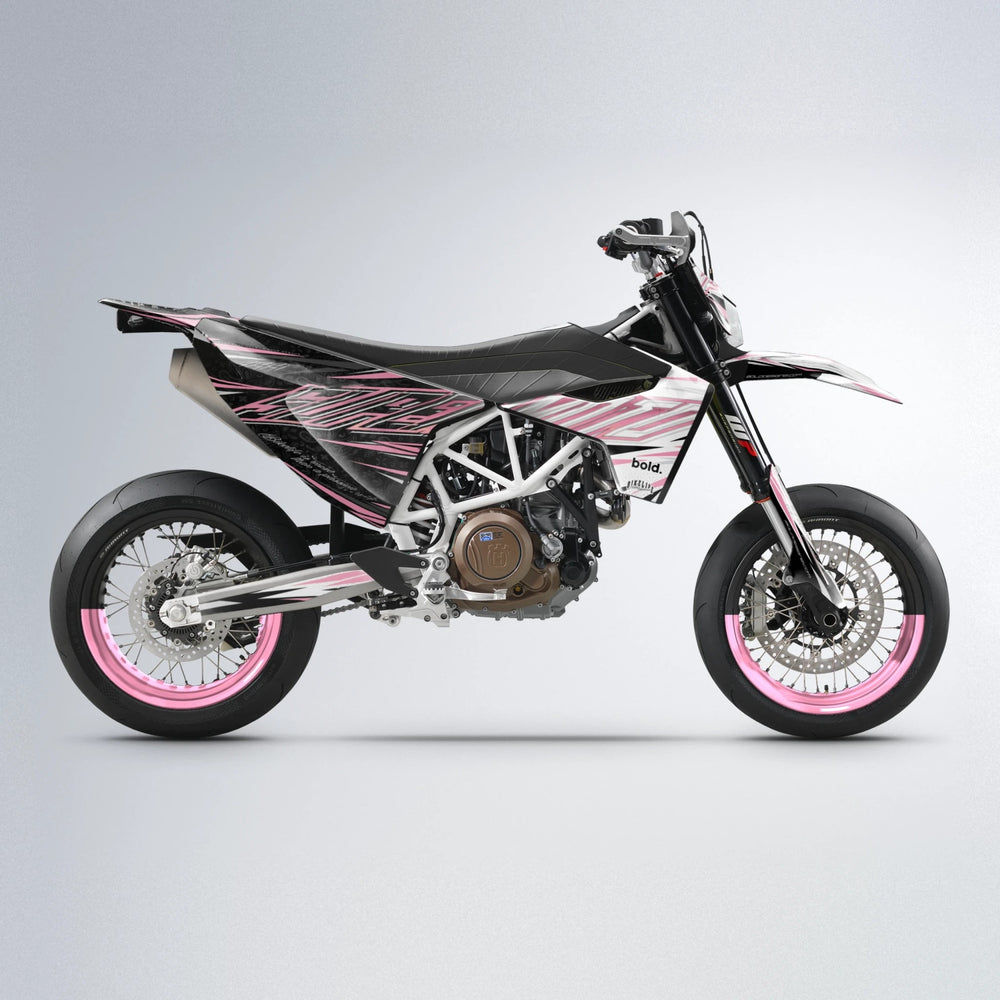 DEEPE V2 Husqvarna 701 supermoto graphics kit in Sakura Pink