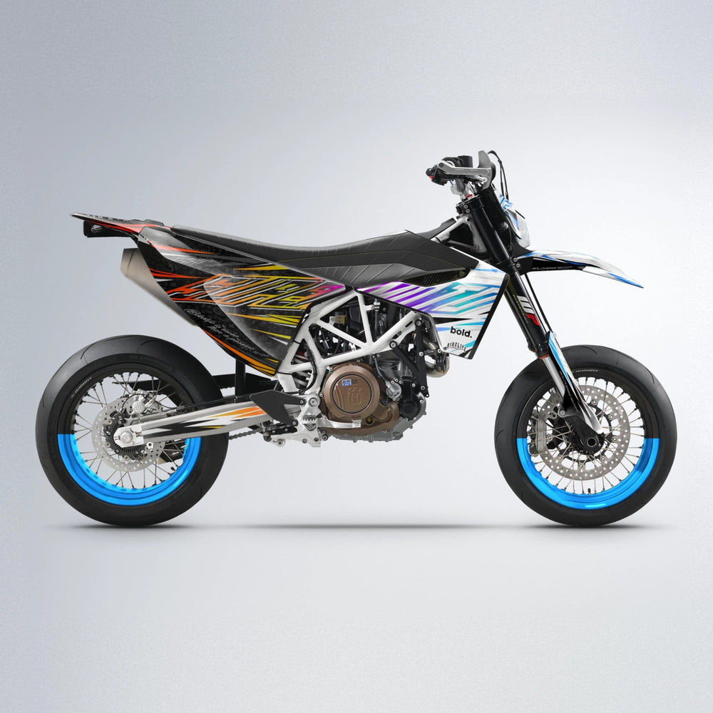 DEEPE V2 Husqvarna 701 supermoto graphics kit in Sunset Fade