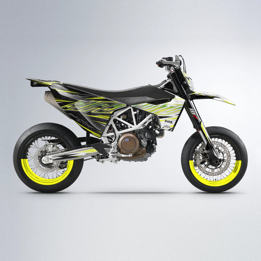 DEEPE V2 Husqvarna 701 supermoto graphics kit in Yellow