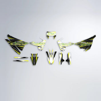 DEEPE V2 Husqvarna 701 graphics kit parts layout in Yellow