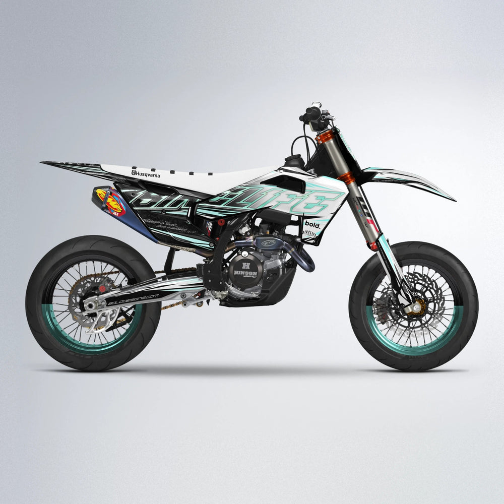 DEEPE V2 Husqvarna FE/TE supermoto graphics kit in Mint