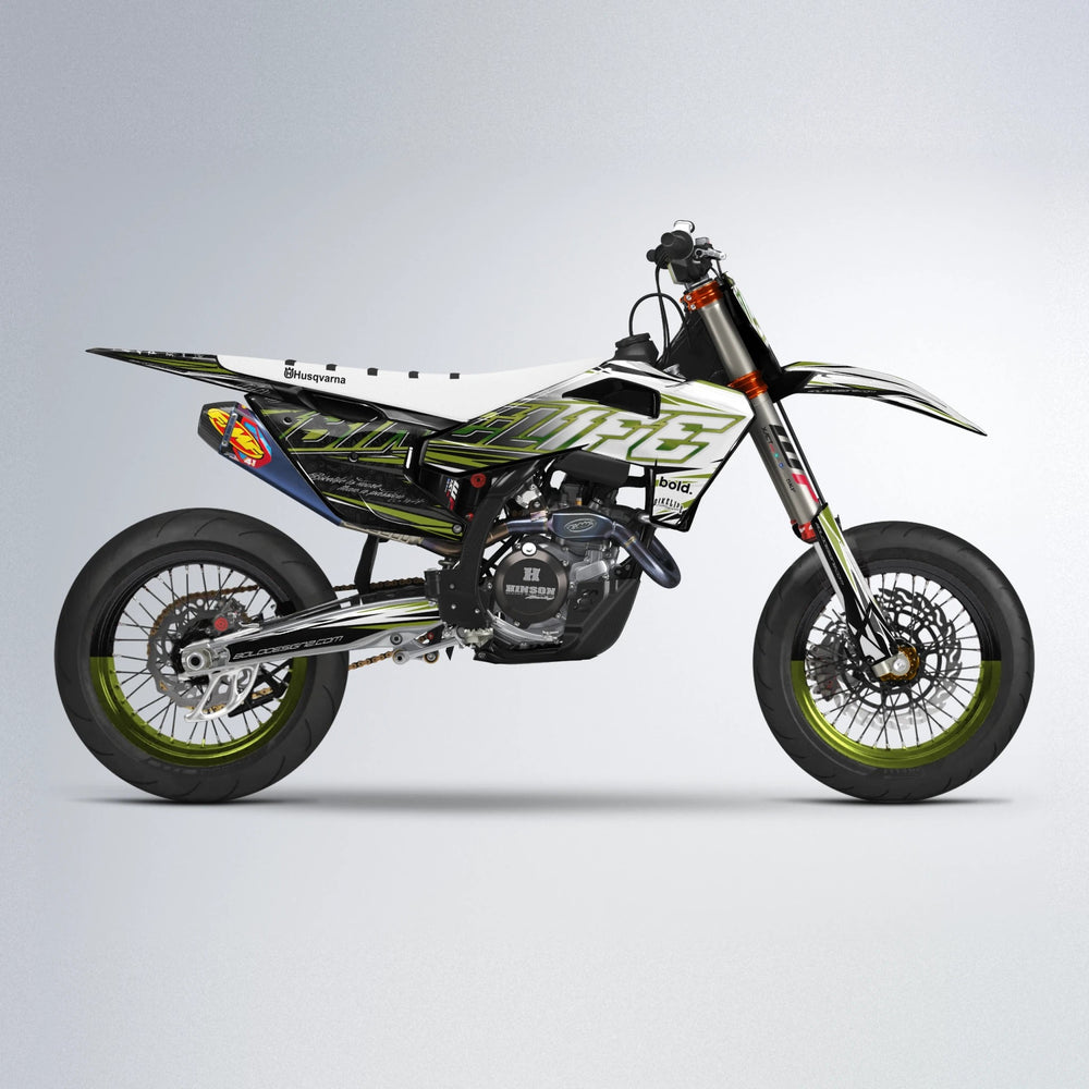 DEEPE V2 Husqvarna FE/TE supermoto graphics kit in Olive