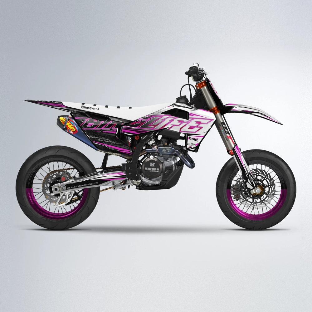 DEEPE V2 Husqvarna FE/TE supermoto graphics kit in Pink