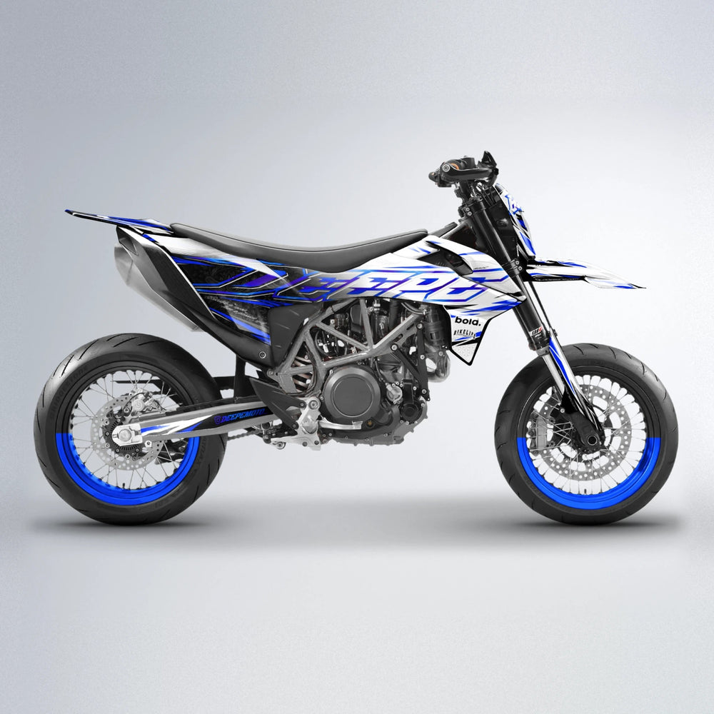 DEEPE V2 KTM SMC 690 supermoto graphics kit in Blue