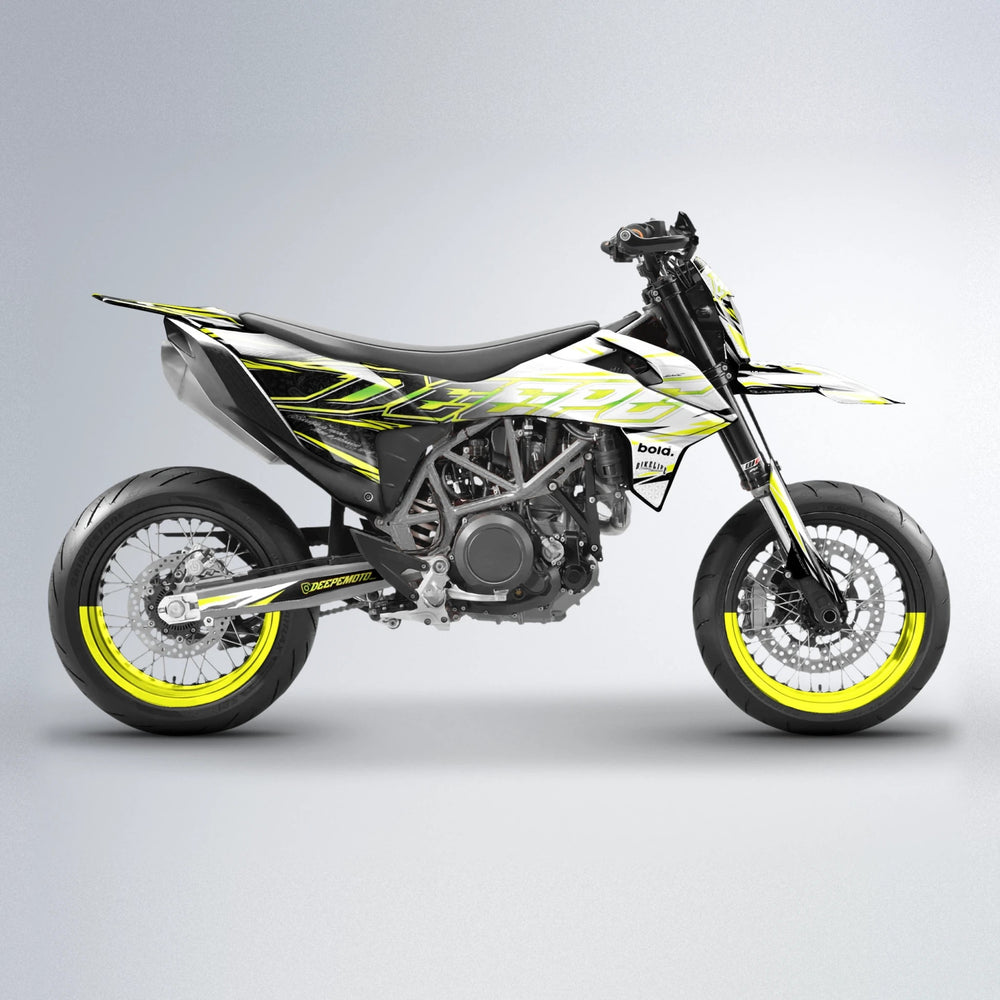 DEEPE V2 KTM SMC 690 supermoto graphics kit in Custom Colour