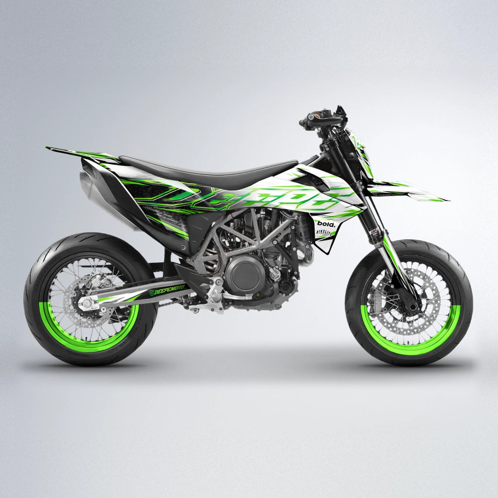 DEEPE V2 KTM SMC 690 supermoto graphics kit in Green