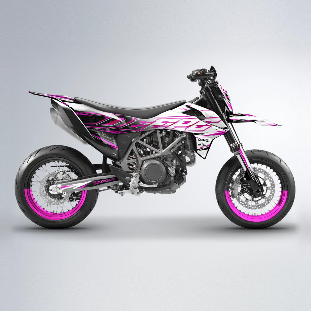 DEEPE V2 KTM SMC 690 supermoto graphics kit in Pink