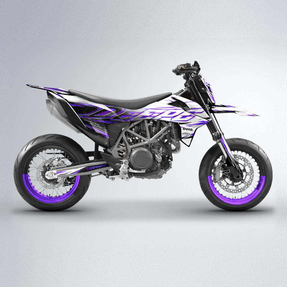DEEPE V2 KTM SMC 690 supermoto graphics kit in Purple