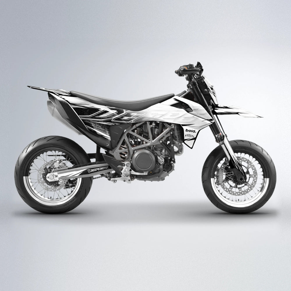 DEEPE V2 KTM SMC 690 supermoto graphics kit in White