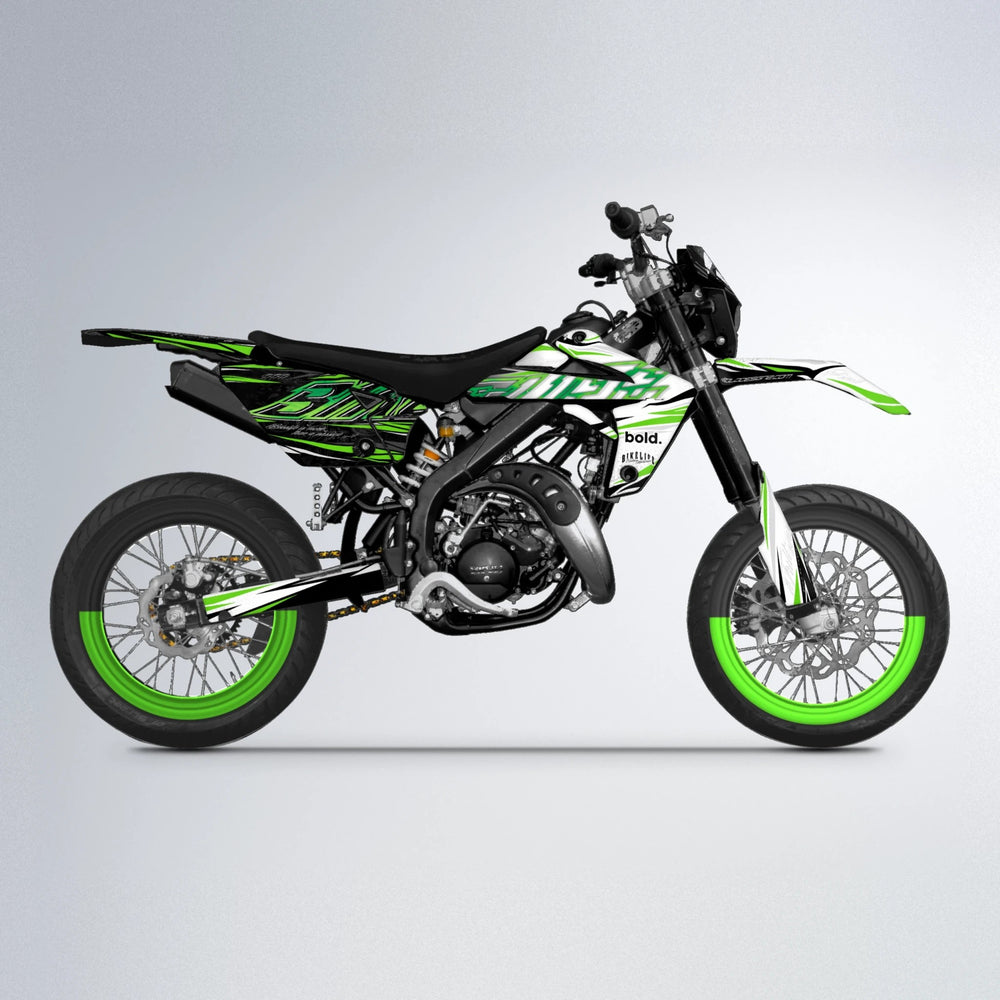 DEEPE V2 Rieju MRT supermoto graphics kit in Green