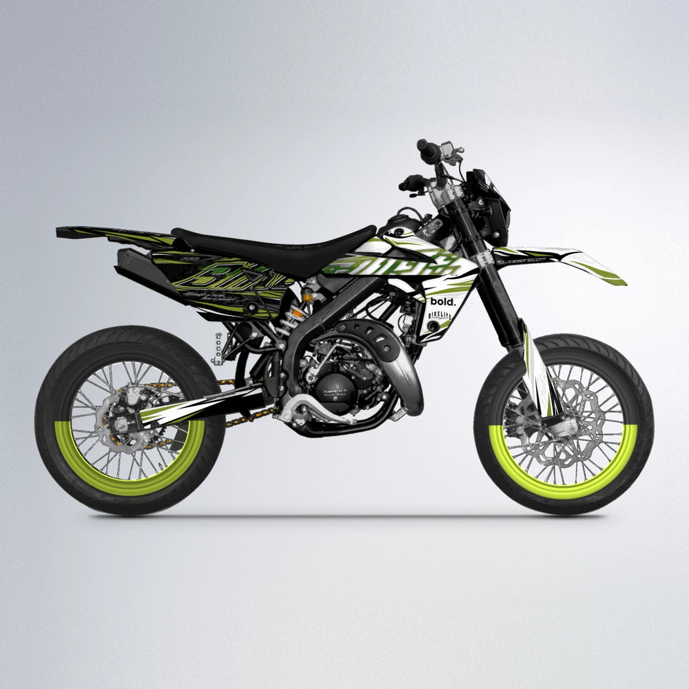 DEEPE V2 Rieju MRT supermoto graphics kit in Olive