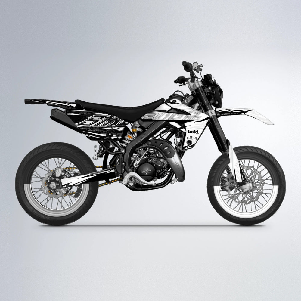 DEEPE V2 Rieju MRT supermoto graphics kit in White