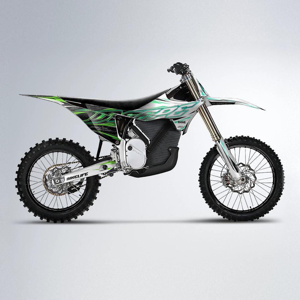 DEEPE V2 Stark Varg MX motocross graphics kit in Cyan & Green