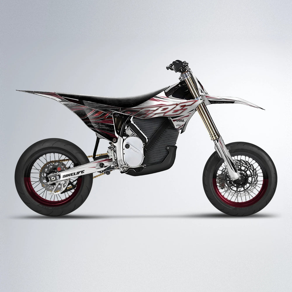 DEEPE V2 Stark Varg SM supermoto graphics kit in Black & Red