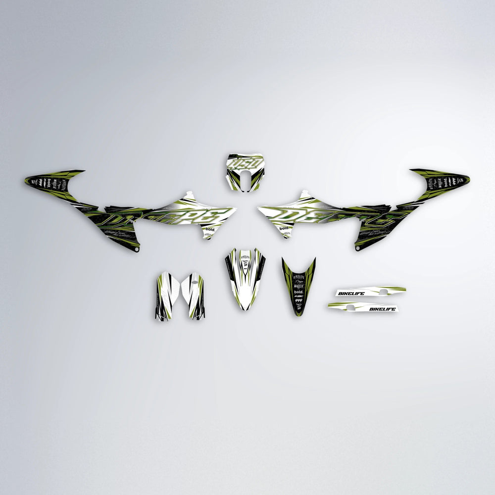 DEEPE V2 Stark Varg SM graphics kit parts layout in Olive