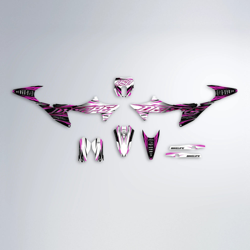 DEEPE V2 Stark Varg SM graphics kit parts layout in Pink