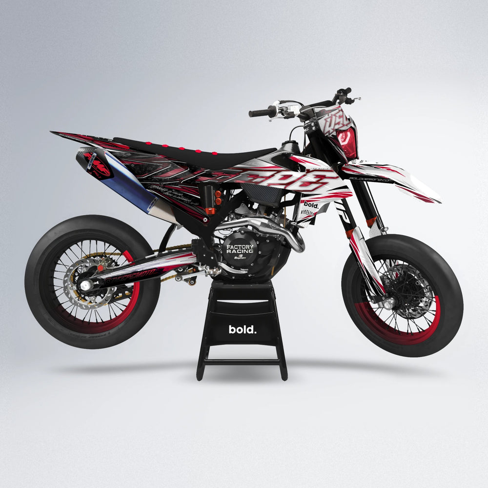 DEEPE V2 supermoto graphics kit in Black & Red