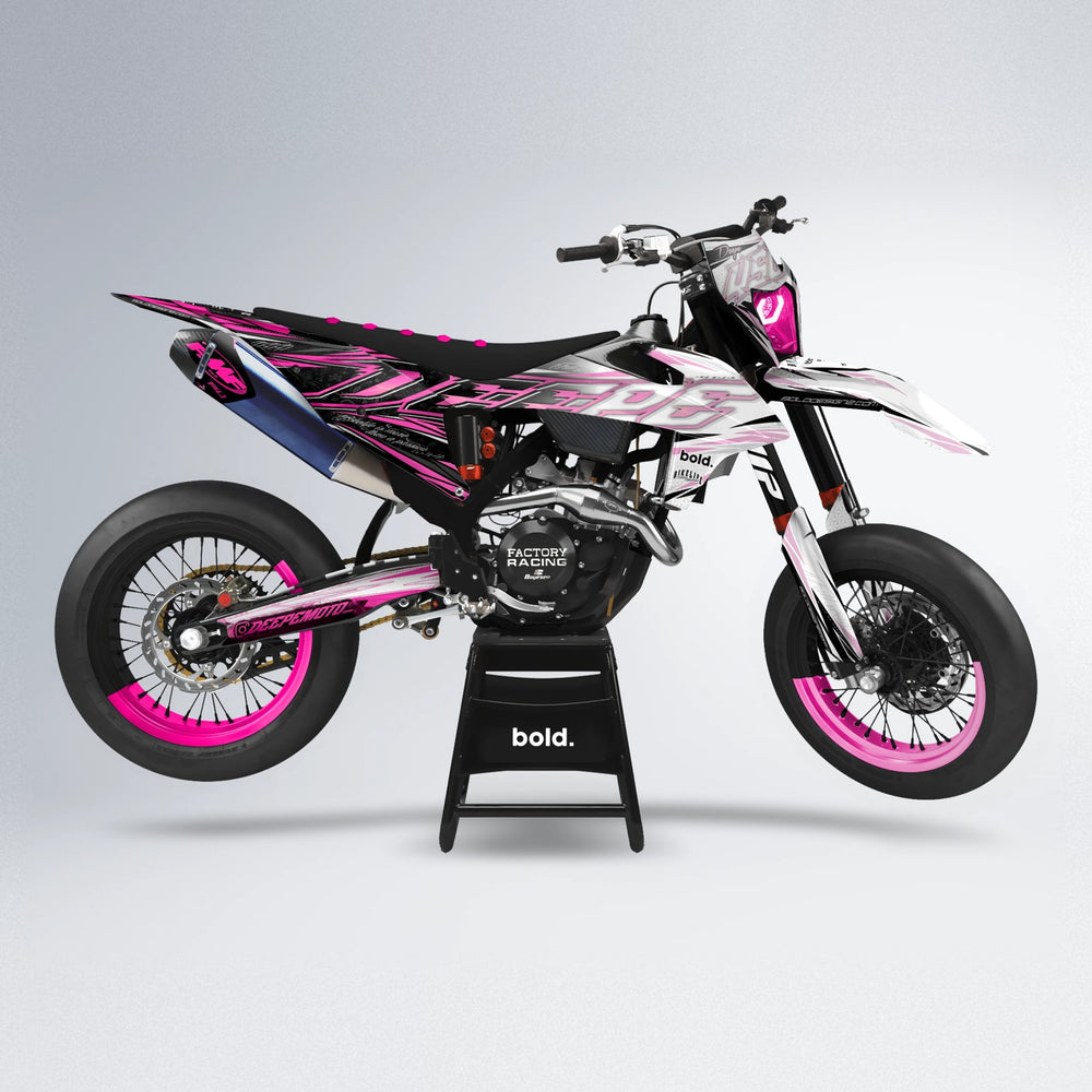 DEEPE V2 supermoto graphics kit in Flamingo